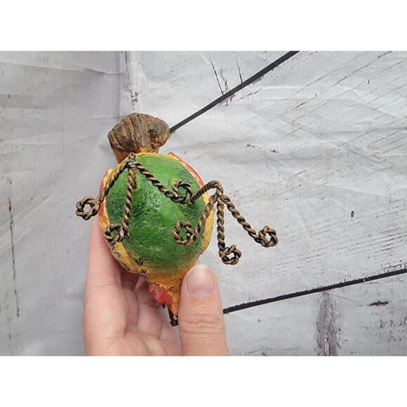 Rooster Primitive Folk art Decor 4.5" Rison and twisted wire Ornament Countrycor - Picture 6 of 8